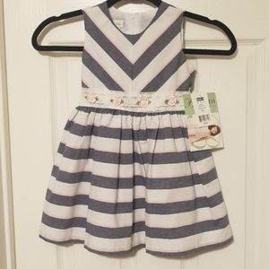 Bonnie Jean Striped Chambray A-line Dress. 3T. NWT